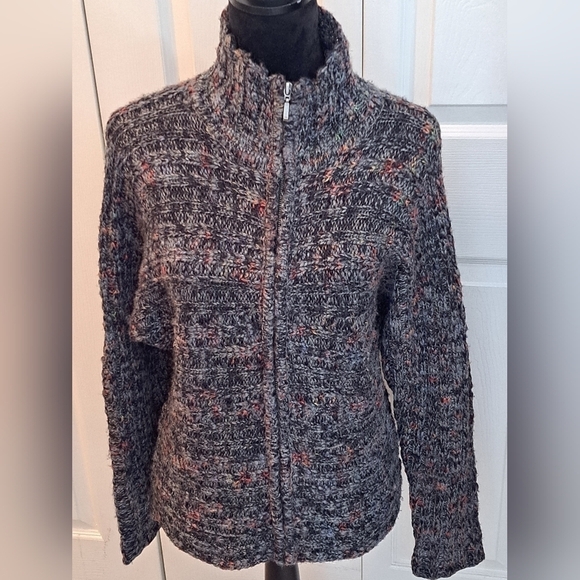 Chico's Wool Blend Mock Neck Cardigan Sweater.    Size 0 - Picture 1 of 8